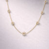 Daisy pearl gold plated necklace