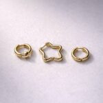 Gold plated stainless steel hoop earrings set