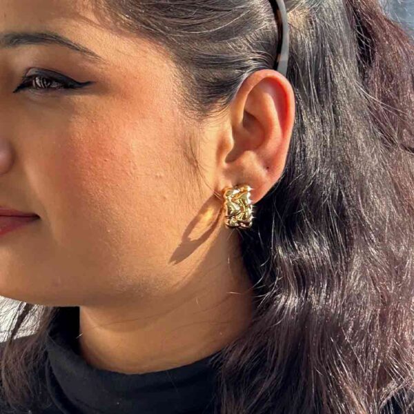 Gold Bubble Hoop Earrings