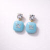 turquoise zircon drop earrings close-up