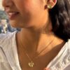 Gold heart necklace and earrings set