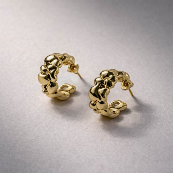 Gold Bubble Hoop Earrings