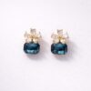 Anti tarnish stainless steel blue crystal studs for women