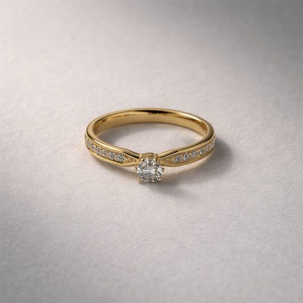 Gold plated solitaire zircon ring
