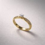Gold plated solitaire zircon ring