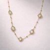 Polki diamond slice necklace gold plated