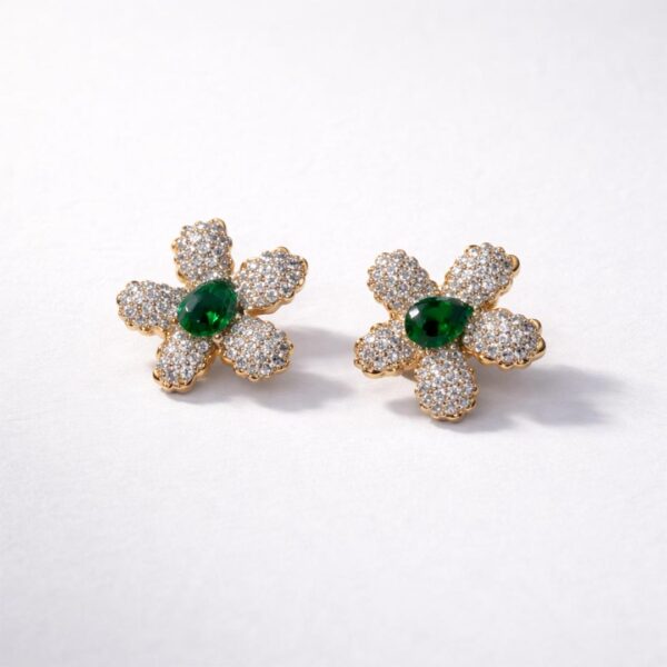 Anti tarnish gold plated CZ earrings for women