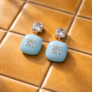 Anti tarnish gold plated turquoise earrings for women